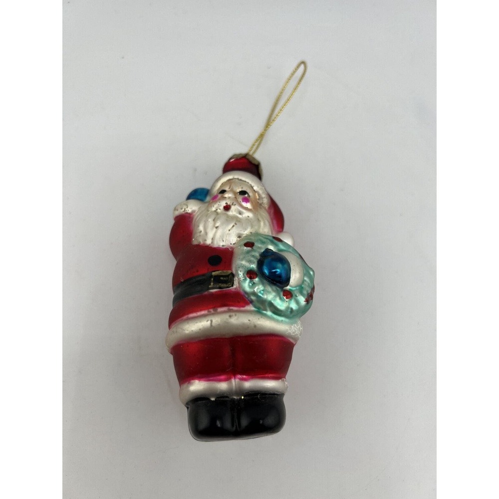 Vintage Home Decorative Blown Glass Santa Claus Christmas Tree Ornament 4"